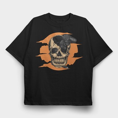 Skull Gaming Controller, Tricou Oversize Barbati (Unisex)
