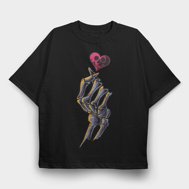 Skull Heart Claws, Tricou Oversize Barbati (Unisex)
