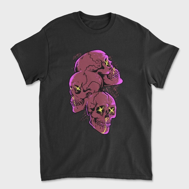 Skull Neon Scream, Tricou Barbati (Unisex)