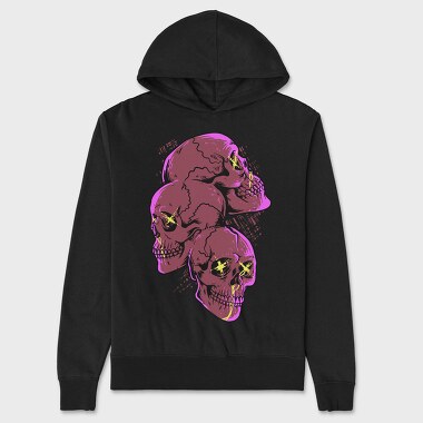 Skull Neon Scream, Hanorac Oversize Barbati (Unisex)