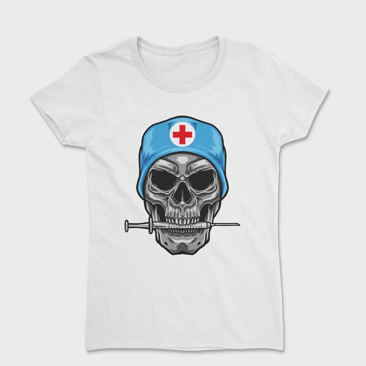Skull Nurse Syringe, Tricou Femei