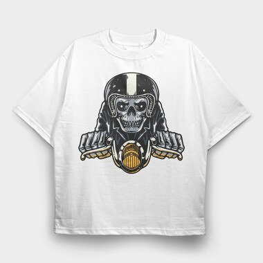 Skull Rider, Tricou Oversize Barbati (Unisex)