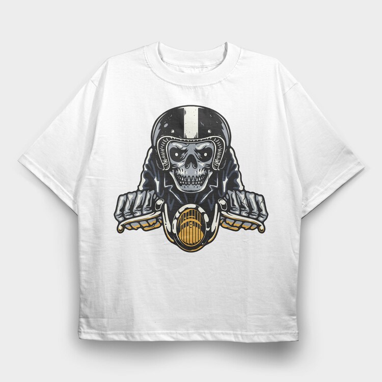 Skull Rider, Tricou Oversize Barbati (Unisex)