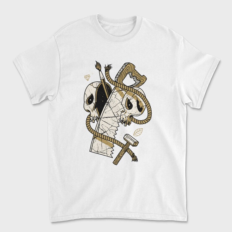 Skull Rope Brush, Tricou Barbati (Unisex)