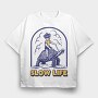 Slow Turtle Ride, Tricou Oversize Barbati (Unisex)