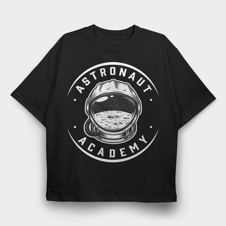 Space Helmet Moon, Tricou Oversize Barbati (Unisex)