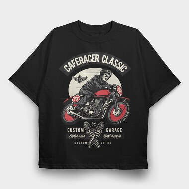 Caferacer Classic Garage, Tricou Oversize Barbati (Unisex)