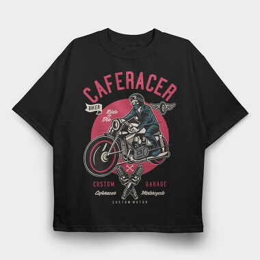 Caferacer Garage, Tricou Oversize Barbati (Unisex)