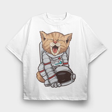 Cat Astronaut Space, Tricou Oversize Barbati (Unisex)