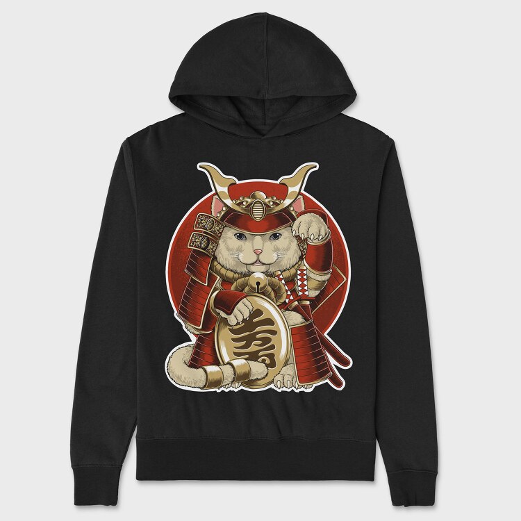 Cat Samurai Armor, Hanorac Oversize Barbati (Unisex)