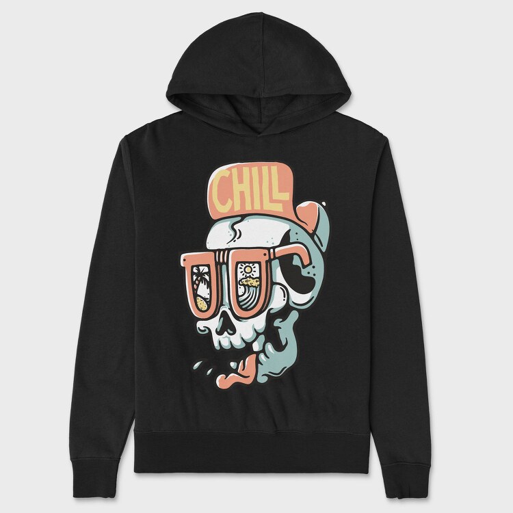 Chill Skull Vibes, Hanorac Oversize Barbati (Unisex)