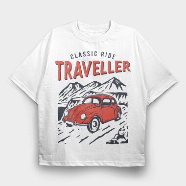 Classic Ride Traveller, Tricou Oversize Barbati (Unisex)