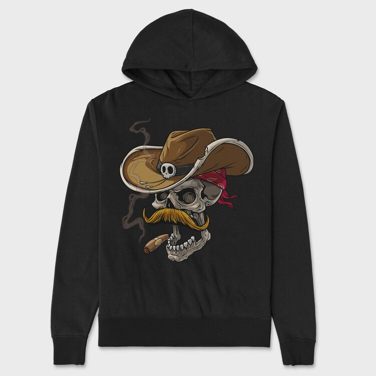 Cowboy Skull, Hanorac Oversize Barbati (Unisex)