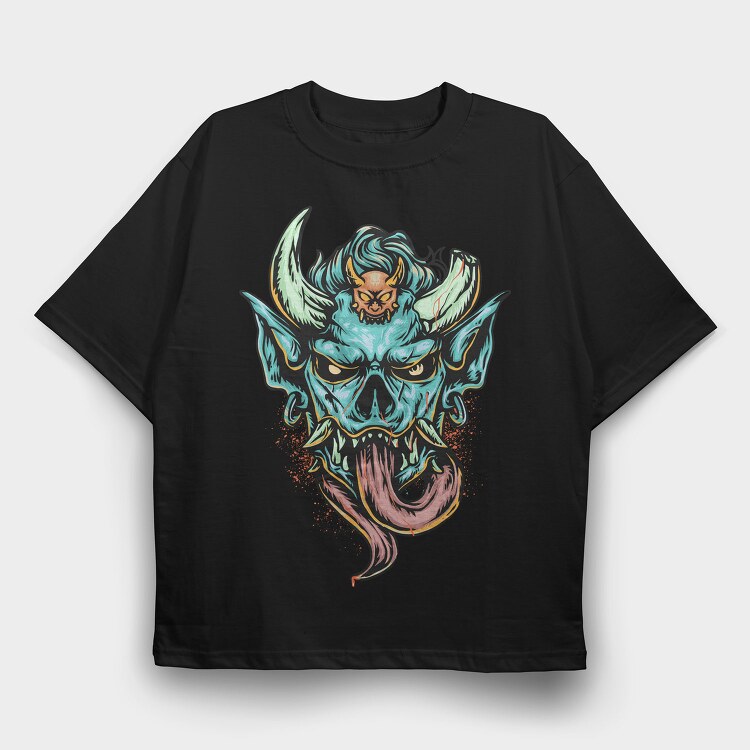 Demon Grin, Tricou Oversize Barbati (Unisex)