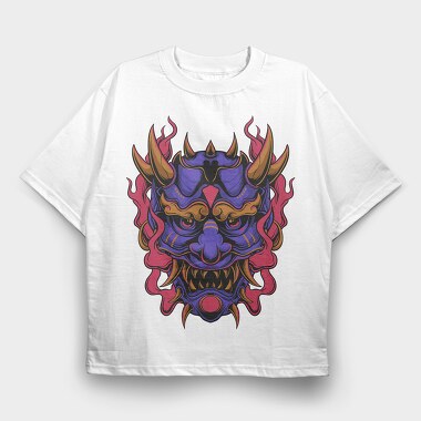 Demon Mask, Tricou Oversize Barbati (Unisex)