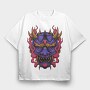 Demon Mask, Tricou Oversize Barbati (Unisex)