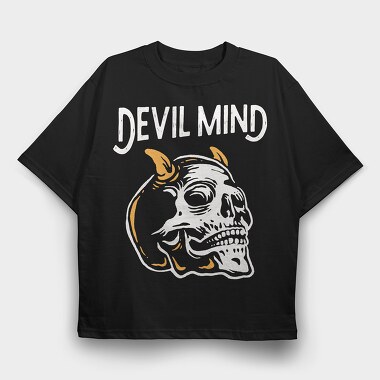 Devil Mind Cat, Tricou Oversize Barbati (Unisex)