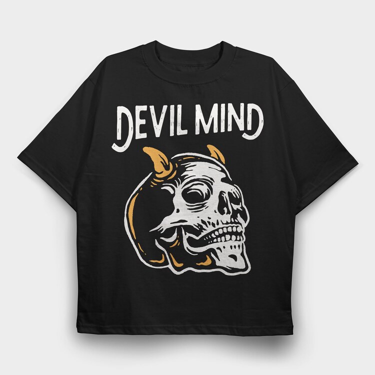 Devil Mind Cat, Tricou Oversize Barbati (Unisex)