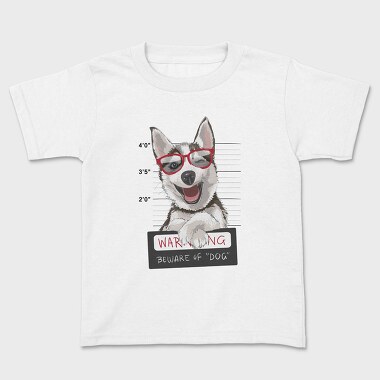 Dog Mugshot Warning, Tricou Copii