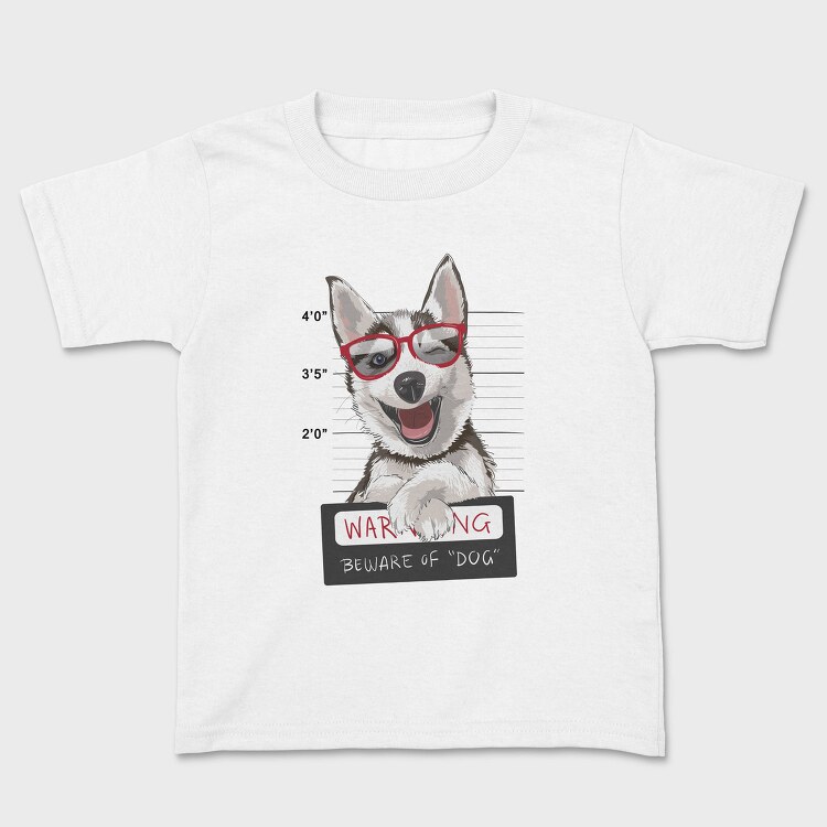 Dog Mugshot Warning, Tricou Copii