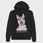 Dog Mugshot Warning, Hanorac Oversize Barbati (Unisex)