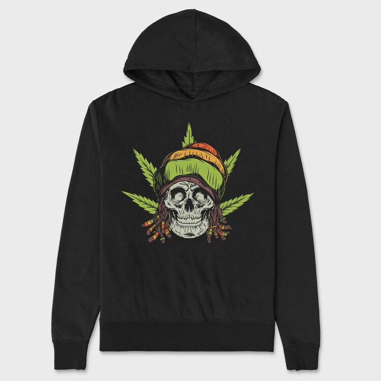 Dont Panic Weed Skull, Hanorac Oversize Barbati (Unisex)