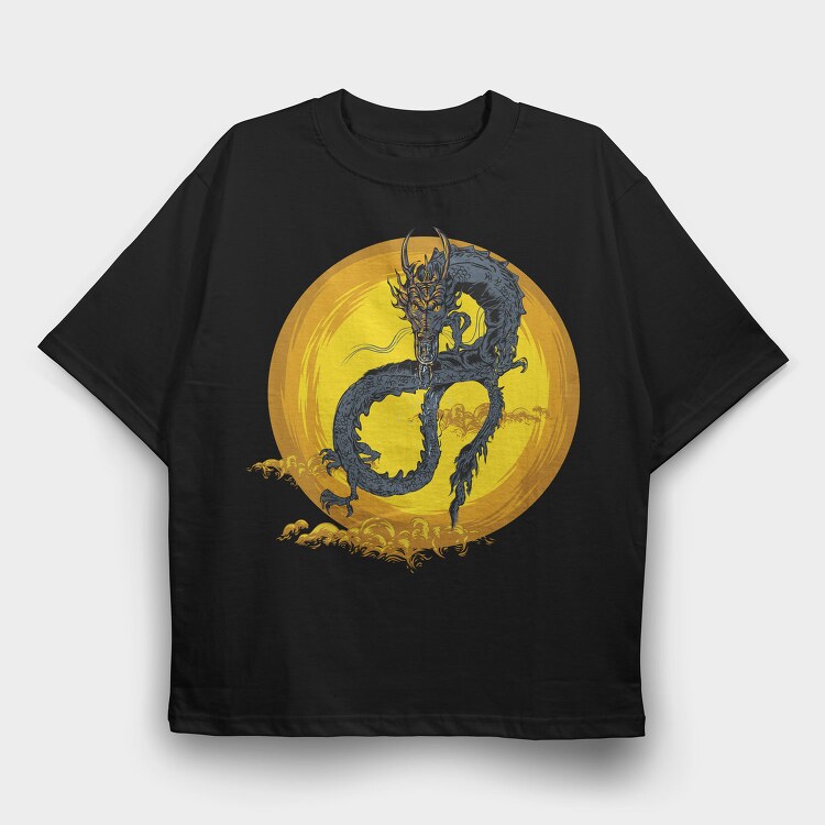 Dragon Sun Storm, Tricou Oversize Barbati (Unisex)