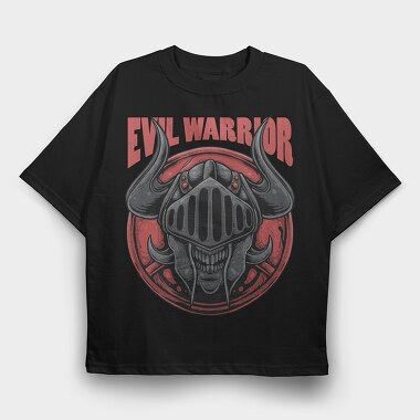 Evil Warrior Skull, Tricou Oversize Barbati (Unisex)