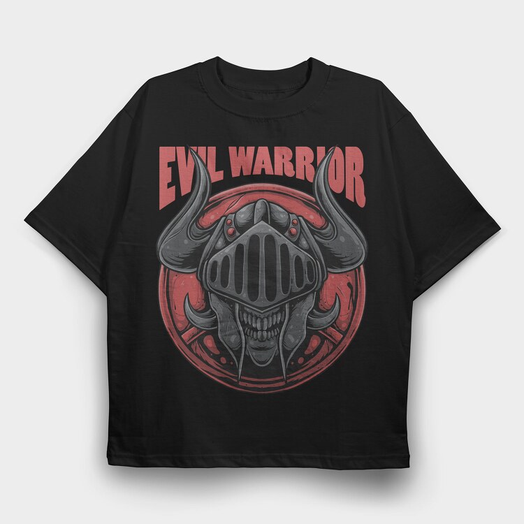 Evil Warrior Skull, Tricou Oversize Barbati (Unisex)