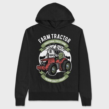 Farm Fresh Tractor, Hanorac Oversize Barbati (Unisex)