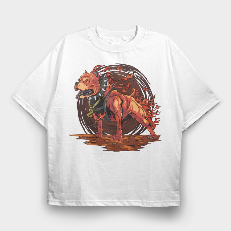 Fiery Dog Dollar, Tricou Oversize Barbati (Unisex)