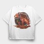Fiery Dog Dollar, Tricou Oversize Barbati (Unisex)