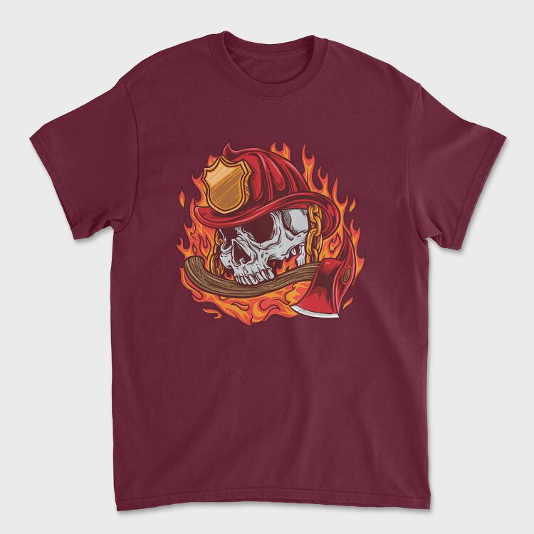 Firefighter Skull, Tricou Barbati (Unisex)