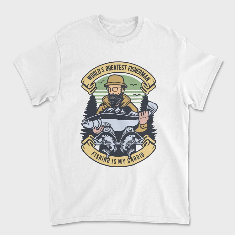 Fishing Cardio Fisherman, Tricou Barbati (Unisex)