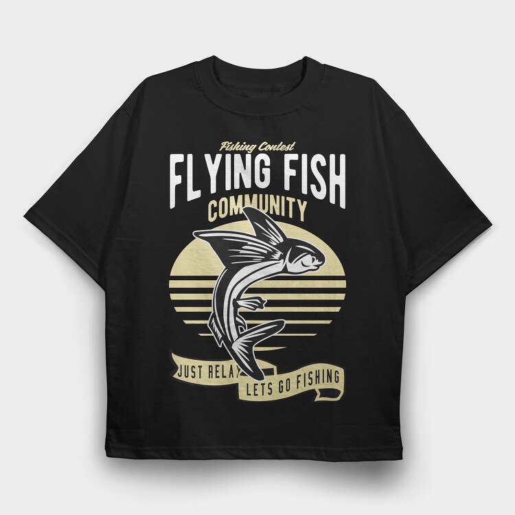 Fishing Contest Fish, Tricou Oversize Barbati (Unisex)