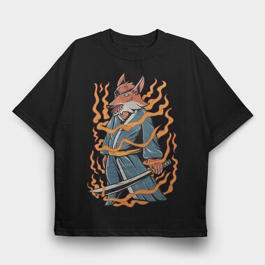 Fox Samurai, Tricou Oversize Barbati (Unisex)