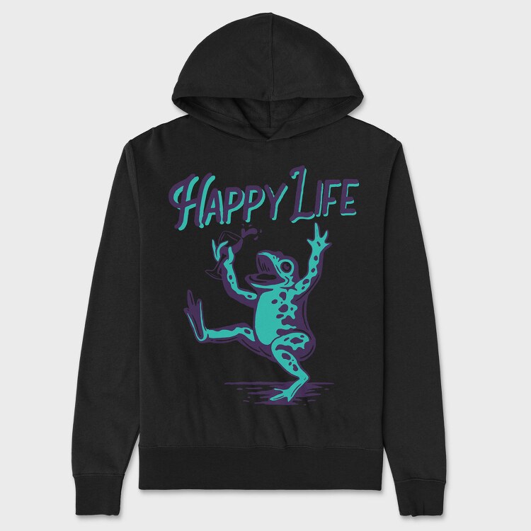 Frogs Happy Life, Hanorac Oversize Barbati (Unisex)