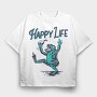 Frogs Happy Life, Tricou Oversize Barbati (Unisex)