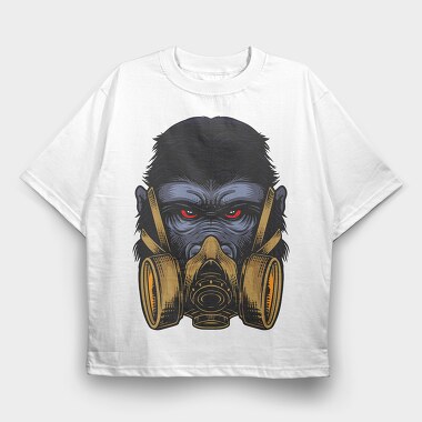 Gas Mask Gorilla, Tricou Oversize Barbati (Unisex)