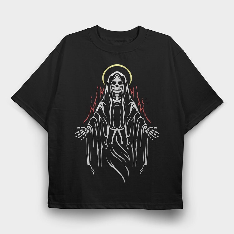 Grim Reaper Halo, Tricou Oversize Barbati (Unisex)