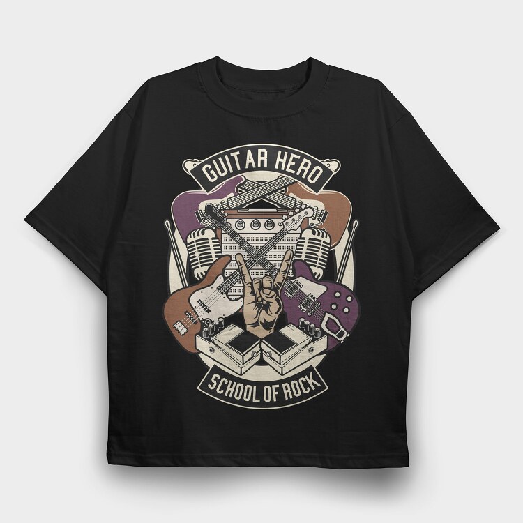 Guitar Hero School Of Rock, Tricou Oversize Barbati (Unisex)