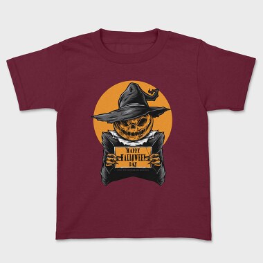 Halloween Witch Skull, Tricou Copii