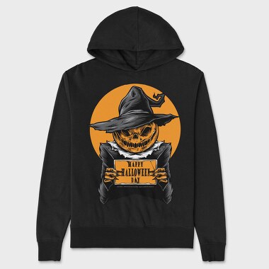 Halloween Witch Skull, Hanorac Oversize Barbati (Unisex)
