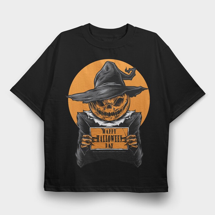 Halloween Witch Skull, Tricou Oversize Barbati (Unisex)