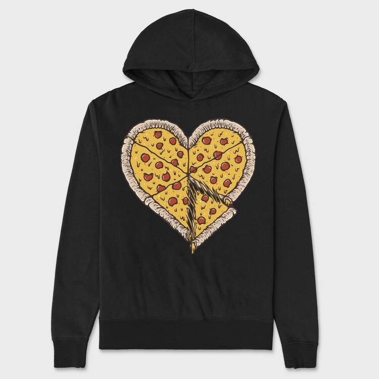 Heart Pizza Slice, Hanorac Oversize Barbati (Unisex)