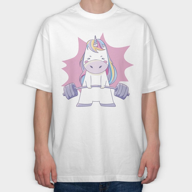 Unicorn Lifting Weights, Tricou Oversize Barbati (Unisex)