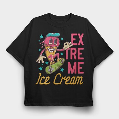 Ice Cream Skate Ok, Tricou Oversize Barbati (Unisex)