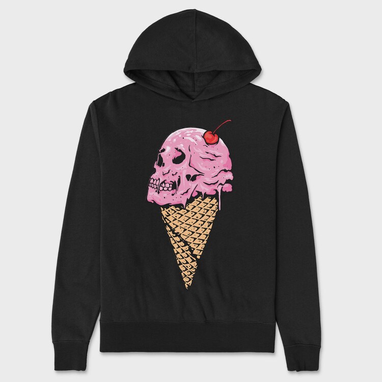 Icecream Skull Cherry, Hanorac Oversize Barbati (Unisex)