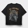 Knight Of Flames, Tricou Oversize Barbati (Unisex)