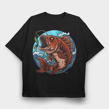 Koi Fish Bite, Tricou Oversize Barbati (Unisex)